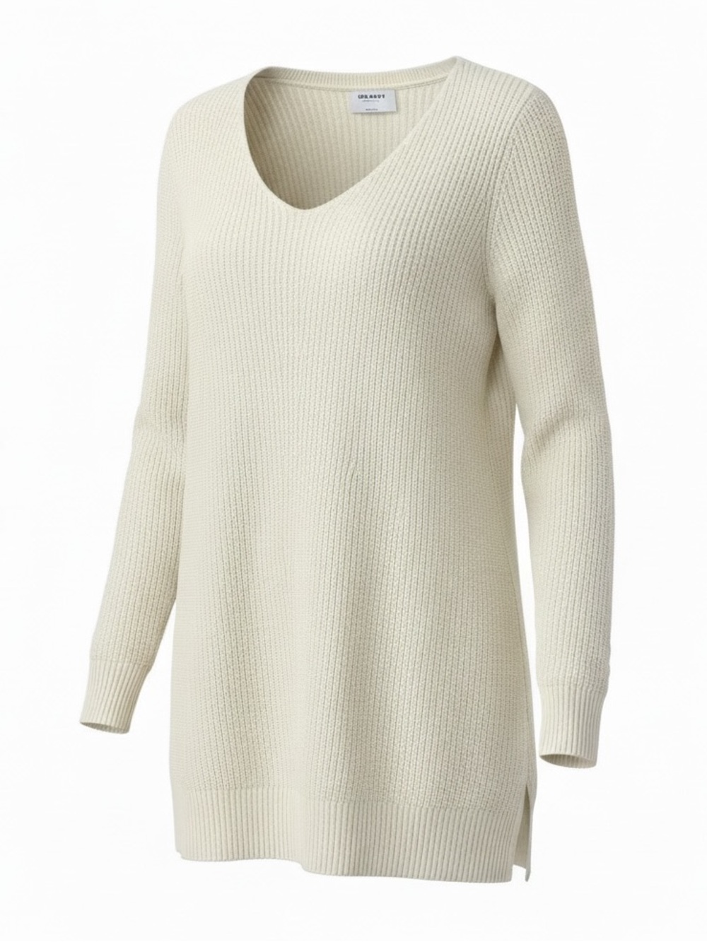 Old Navy Cream Textured Knit Tunic Sweater